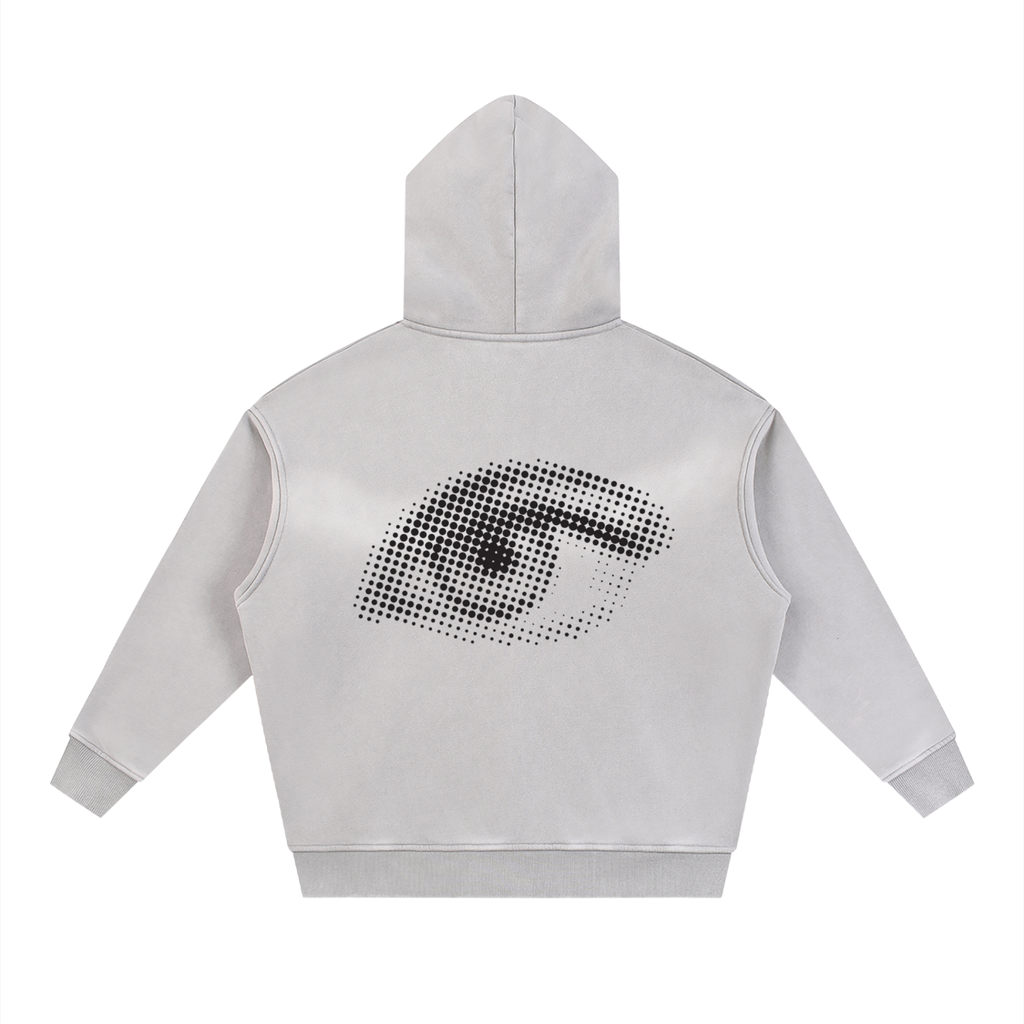 Sunfade Two-way Zipper Boxy Fleece Hoodie